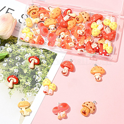 32Pcs 9 Styles Resin Pendants&nbsp;RESI-FS0002-30