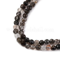 Natural Black Rutilated Quartz Beads Strands&nbsp;LS-G-RM250104-C3