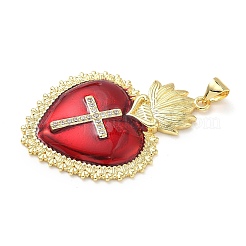Brass Micro Pave Cubic Zirconia Pendants&nbsp;KK-I379-03G-B
