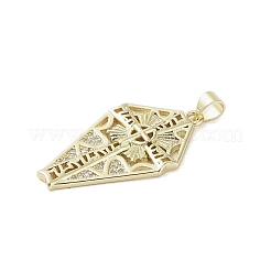 Real 18K Gold Plated Brass Micro Pave Cubic Zirconia Pendants&nbsp;KK-A209-04C-G