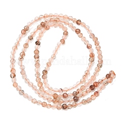 Natural Copper Rutilated Quartz Beads Strands&nbsp;G-P629-A01-01
