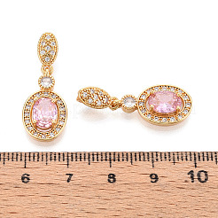 Brass Micro Pave Cubic Zirconia Pendants&nbsp;KK-N263-29A-G