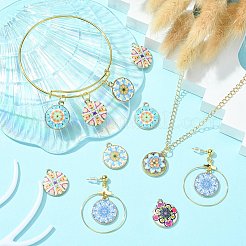 40Pcs 8 Style Alloy Printed Pendants&nbsp;PALLOY-SZ0001-34