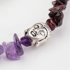Chakra Natural Gemstone Beaded Stretch Bracelets&nbsp;BJEW-JB02324-01