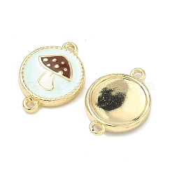 Autumn Brass Enamel Mushroom Links Connector Charms&nbsp;KK-K417-03C-G