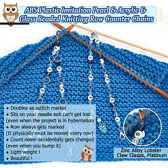 Glass & Acrylic Beaded Knitting Row Counter Chains&nbsp;HJEW-AB00547
