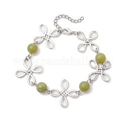 Alloy Natural TaiWan Jade Link Bracelets for Women&nbsp;BJEW-JB11684-03