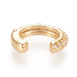 Brass Micro Pave Clear Cubic Zirconia Cuff Earrings&nbsp;EJEW-M195-07G