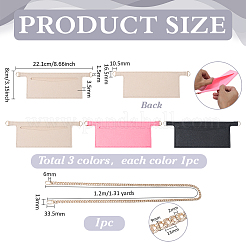 3Pcs 3 Colors Rectangle Felt Purse Organizer Insert&nbsp;PURS-PH0001-46