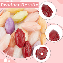 40Pcs 10 Colors Dyed Synthetic Coral & Resin Beads&nbsp;SHEL-SP0001-07A