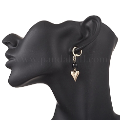 Alloy Heart Tassel Hoop Earrings&nbsp;EJEW-JE06659