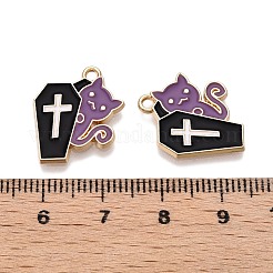 Halloween Theme Rack Plating Alloy Enamel Pendants&nbsp;ENAM-N056-356A