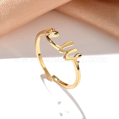 304 Stainless Steel Cuff Rings for Women&nbsp;RJEW-D285-01G-W