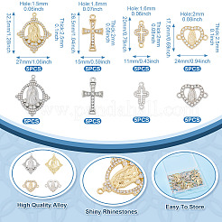 40Pcs 8 Styles Alloy Crystal Rhinestone Connector Charms and Pendants&nbsp;FIND-TA0009-27