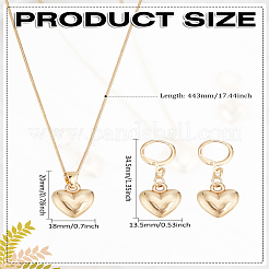 Zinc Alloy Heart Hoop Earrings & Pendant Necklaces Sets for Women&nbsp;SJEW-LP0001-13