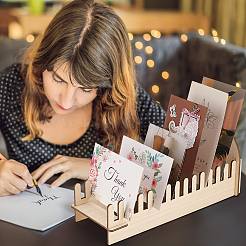 Hollow Bowknot Wooden Display Stands for Cards Holder&nbsp;ODIS-WH0031-03