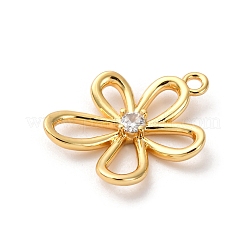Brass Pave Cubic Zirconia Pendants&nbsp;KK-D371-05G