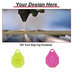 32Pcs 4 Colors Transparent Blank Acrylic Pet Dog ID Tag&nbsp;PALLOY-AB00045