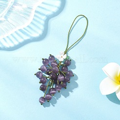 Cat Eye Grape Pendant Decorations&nbsp;HJEW-TA00414-04