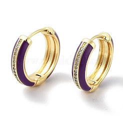 Brass Micro Pave Cubic Zirconia Hoop Earrings&nbsp;EJEW-L269-111