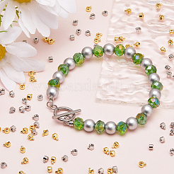 100Pcs 2 Colors Brass Crimp Beads&nbsp;KK-BBC0014-31