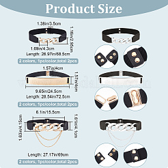6Pcs 6 Style Polyester Elastic Belt with Iron Quick Link Chains&nbsp;AJEW-CP0005-13