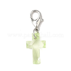 Transparent Acrylic Cross Pendant Decorations&nbsp;HJEW-JM04493-02