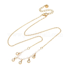 304 Stainless Steel Crystal Rhinestone Pendant Necklaces for Women&nbsp;NJEW-F378-01G-03