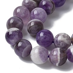 Round Natural Chevron Amethyst Bead Strands&nbsp;G-S380-01B