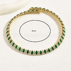 Elegant Women's Party Brass Pave Cubic Zirconia Horse Eye Tennis Necklaces for Evening Wear&nbsp;PI0880-2