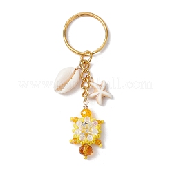 Tortoise Glass Seed Beaded Keychain&nbsp;KEYC-MZ00023