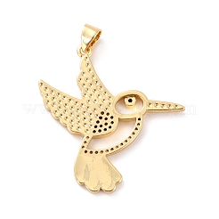Brass Micro Pave Clear Cubic Zirconia Pendants&nbsp;ZIRC-Z018-09G-C