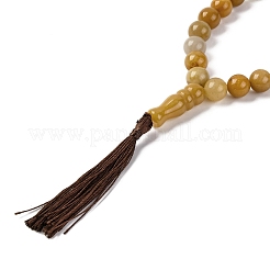 Natural Topaz Jade Beads Stretch Bracelets&nbsp;BJEW-I319-01N