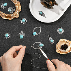12Pcs 6 Styles Dyed Synthetic Turquoise Pendants&nbsp;FIND-SZ0019-80