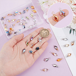60Pcs 2 Colors Copper Wire Wrapped Glass Pendants&nbsp;FIND-GA0004-55