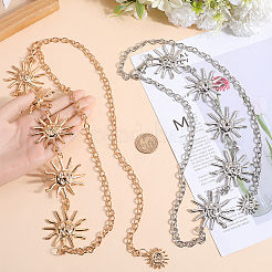 2Pcs 2 Colors Alloy Link Chain Belts&nbsp;AJEW-GF0009-21B