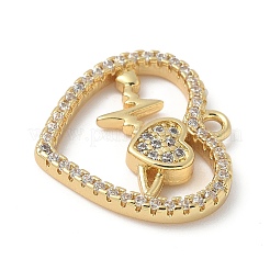 Brass Micro Pave Cubic Zirconia Pendants&nbsp;KK-Q091-04B-G