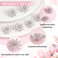 6Pcs 1-Hole Brass with Cubic Zirconia Shank Buttons&nbsp;FIND-FG0003-27B