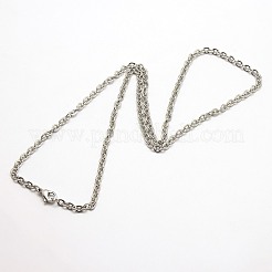 Tarnish Resistant Trendy Unisex 304 Stainless Steel Cable Chain Necklaces&nbsp;NJEW-M047-C-01