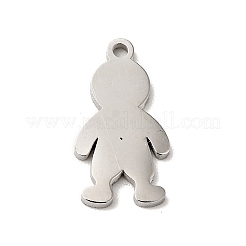 Non-Tarnish 304 Stainless Steel Textured Pendants&nbsp;STAS-J040-09B-P