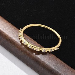 Brass Micro Pave Clear Cubic Zirconia Finger Rings&nbsp;RJEW-C120-19G