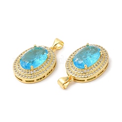 Real 16K Gold Plated Brass Micro Pave Cubic Zirconia Pendants&nbsp;ZIRC-L103-061G-03