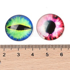 Half Round/Dome Dragon Eye Printed Glass Cabochons&nbsp;GGLA-A002-20mm-AB