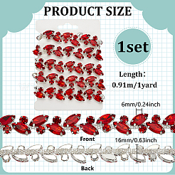 1Yard Iron Glass Rhinestone Cup Chains&nbsp;CH-FG0001-01B