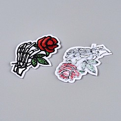 Skeleton Hand Holding Rose Appliques&nbsp;DIY-N007-01