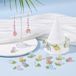 96Pcs 8 Colors Transparent Acrylic Pendants&nbsp;PALLOY-NB00016
