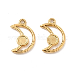 Ion Plating(IP) 304 Stainless Steel Pendants Cabochon Settings&nbsp;STAS-B032-20G