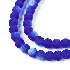 Frosted Transparent Glass Beads Strands&nbsp;GLAA-T032-T4mm-MBB16