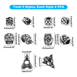 Retro 316L Surgical Stainless European Beads&nbsp;STAS-UN0019-41AS