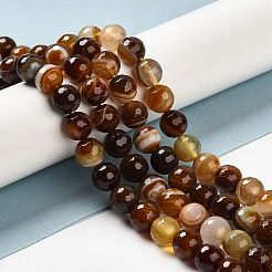 Natural Striped Agate/Banded Agate Beads Strands&nbsp;G-A246-8mm-10